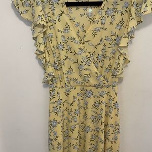 1 state yellow Midi dress